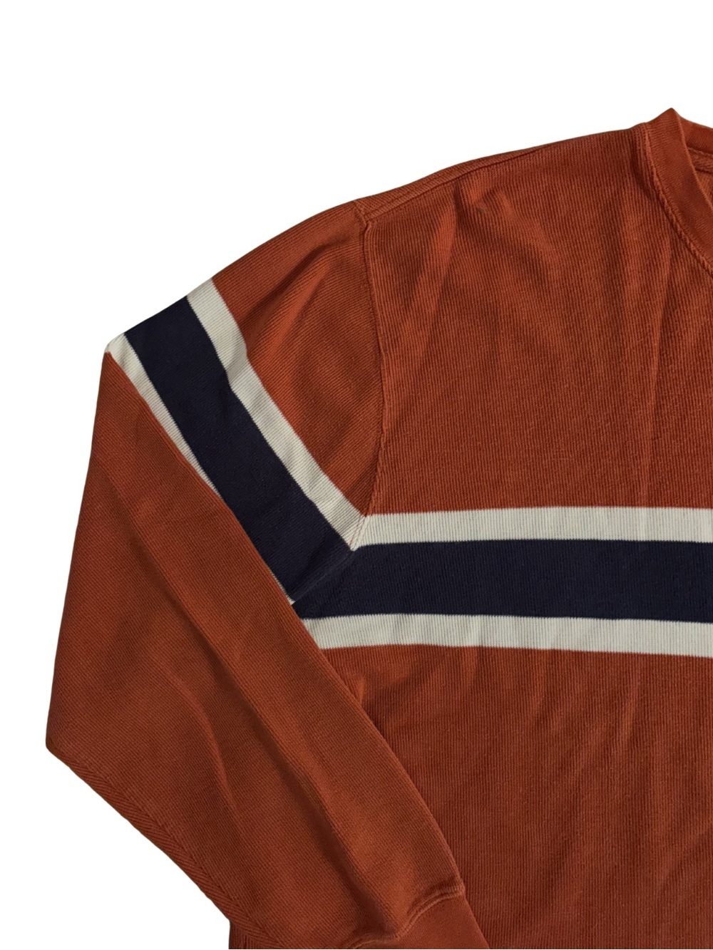American Eagle Y2K Orange and Navy Striped Sweater - Picture 3 of 4